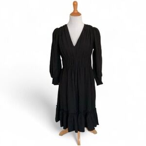 Calvin Klein Black Gauze Peasant Dress Misses size 8